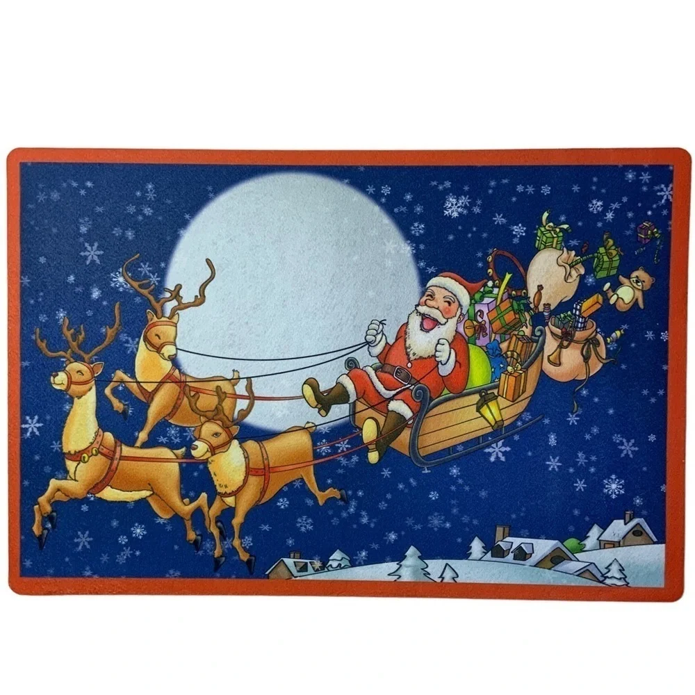 Christmas Holiday Doormat Santa Sleigh Rug Accent Mat Festive Decor 16 X 24 In